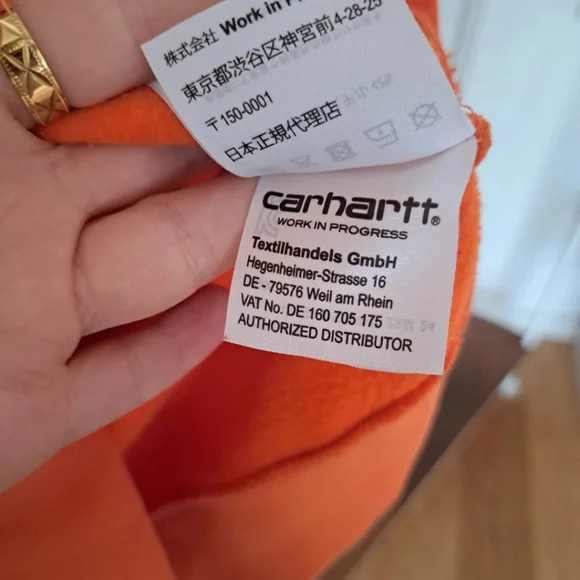 Carhartt Size S Mens Orange Hoodie Pullover Long Sleeve. - Picture 8 of 11